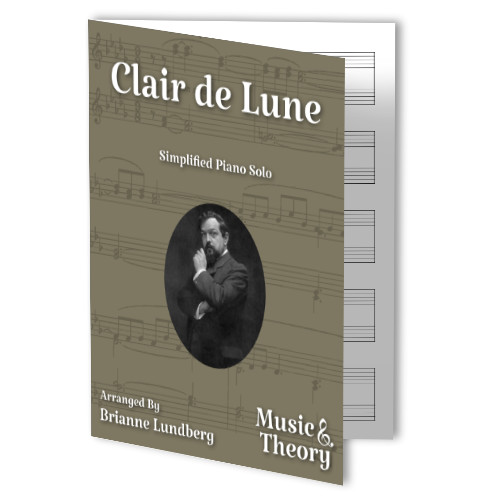 Clair de Lune by Debussy simplified piano sheet music