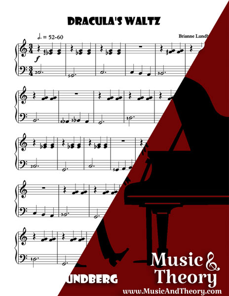 Dracula's Waltz Piano Sheet Music Sample