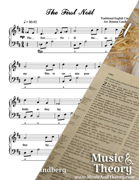 The First Noel Holiday Piano Sheet Music Sample
