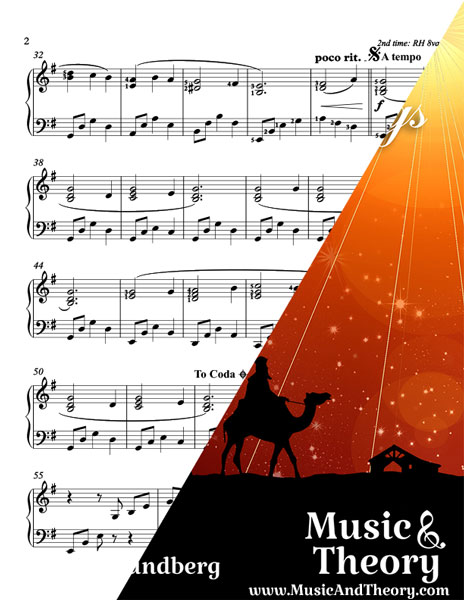 We Three Kings Holiday Piano Sheet Music Sample