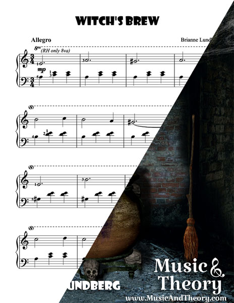 Witch's Brew Halloween Piano Sheet Music Sample
