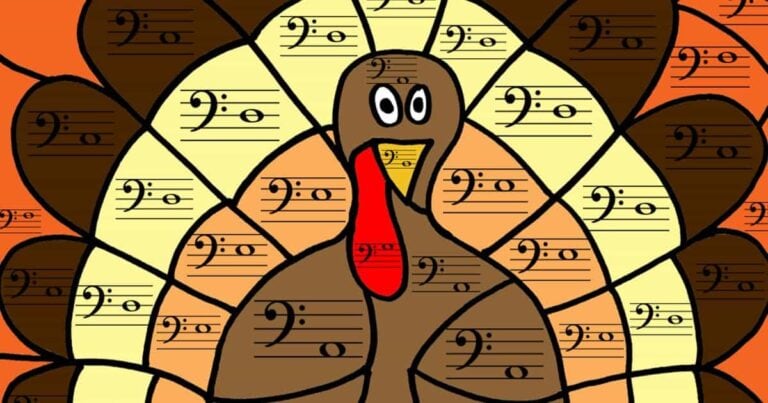 Thanksgiving Color By Note Music Theory Pages