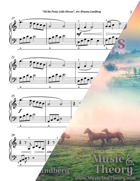All the Pretty Little Horses piano sheet music preview