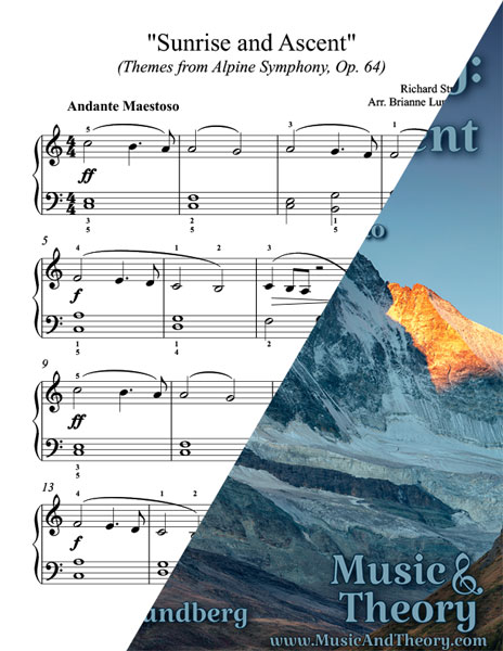 Alpine Symphony: Sunrise and Ascent by Richard Strauss piano sheet music preview