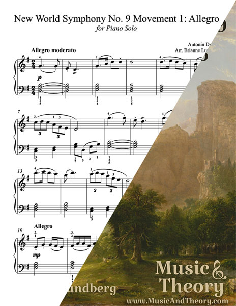 New World Symphony 9 Allegro by Dvorak piano sheet music preview