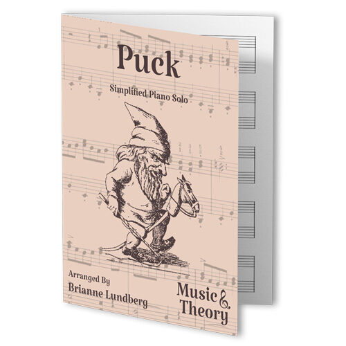 Puck by Grieg simplified piano sheet music