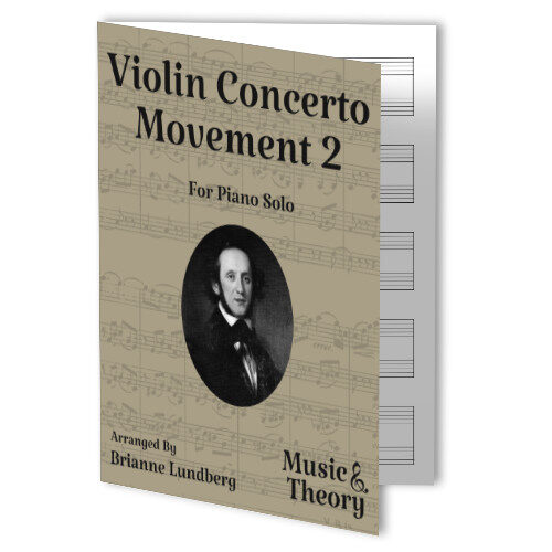 Sheet music for Violin Concerto Movement 2 by Mendelssohn arranged for piano